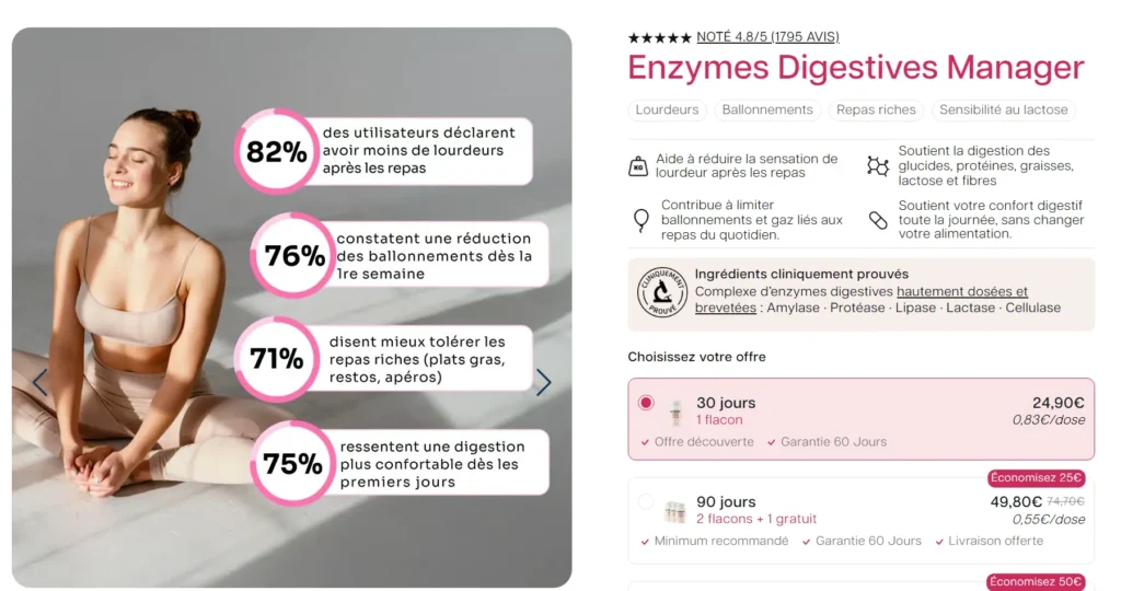 bénéfice enzymes digestives nuclever