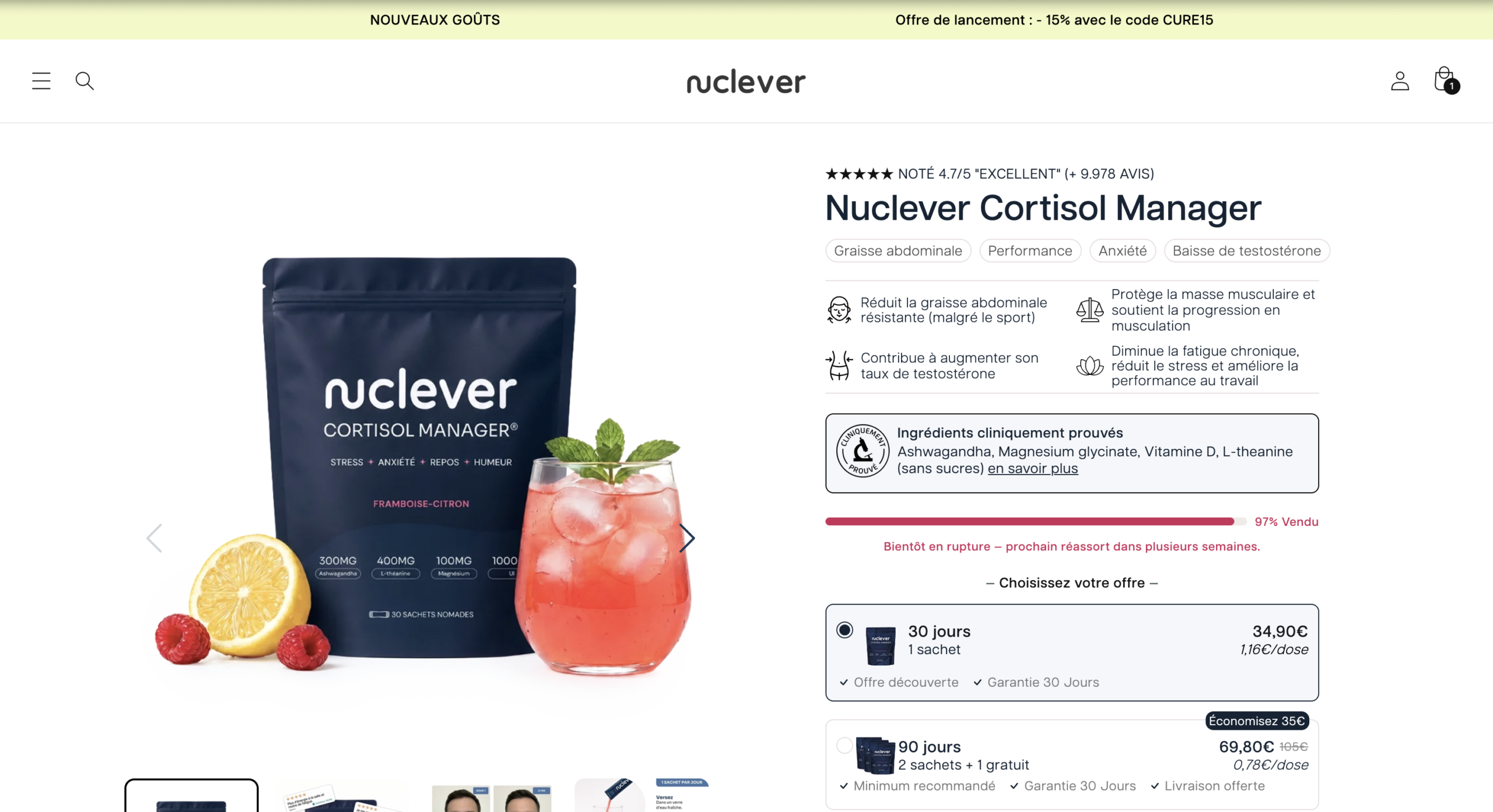 Avis nuclever cortisol manager homme